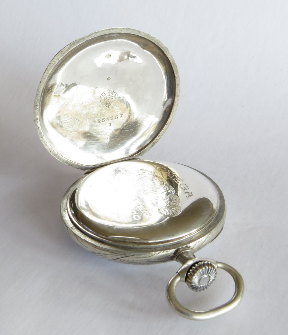 Antique silver Omega pocket watch, c1914 View IV