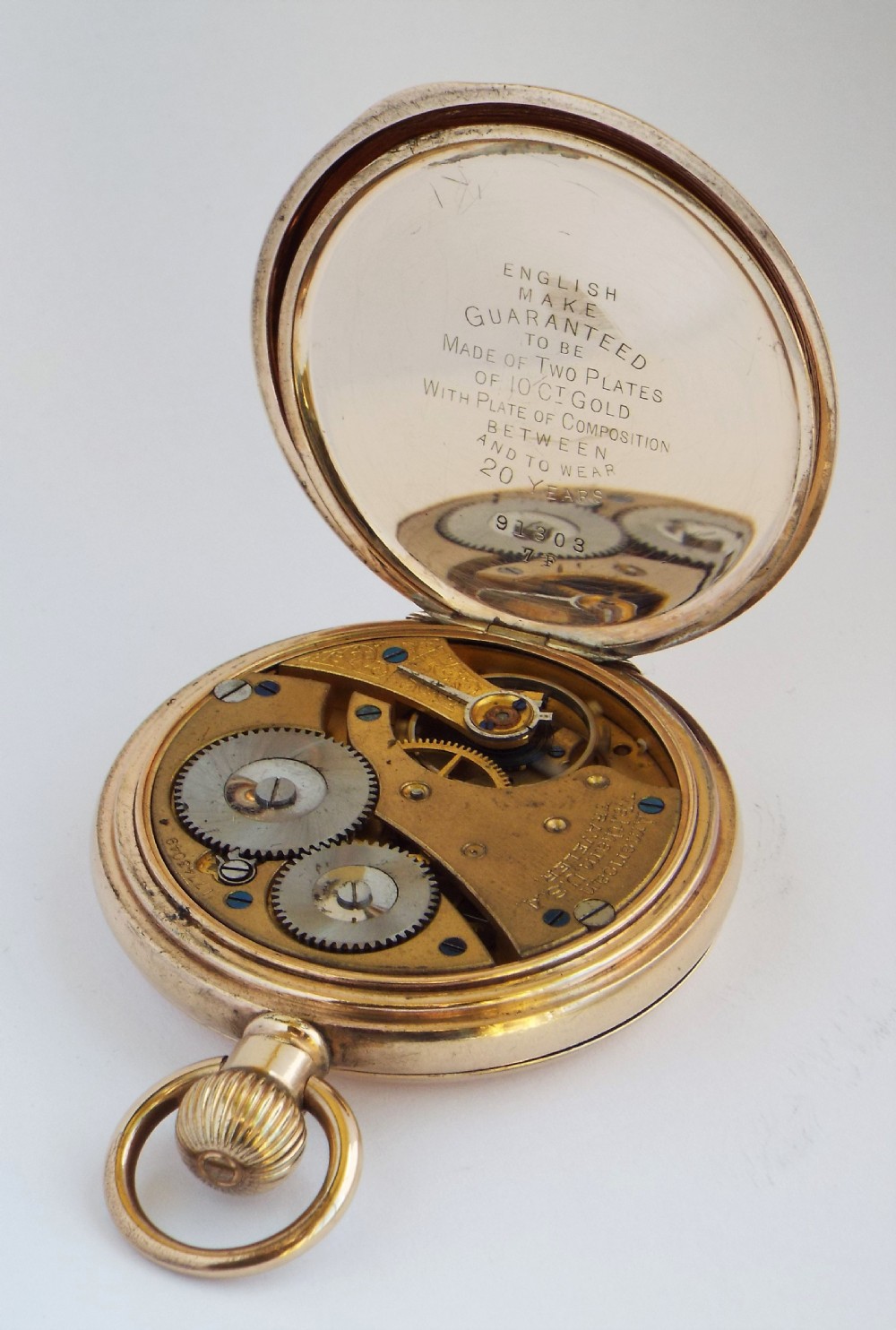 Antique Waltham full hunter pocket watch. View V