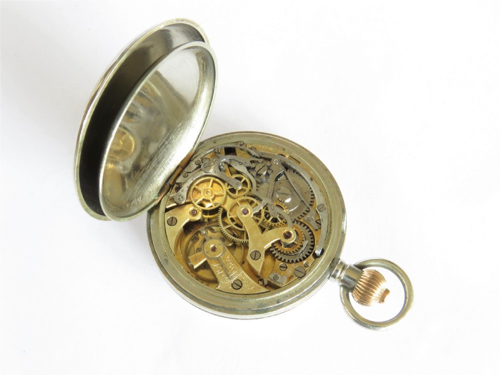 Minerva chronograph pocket watch, c1920 View III