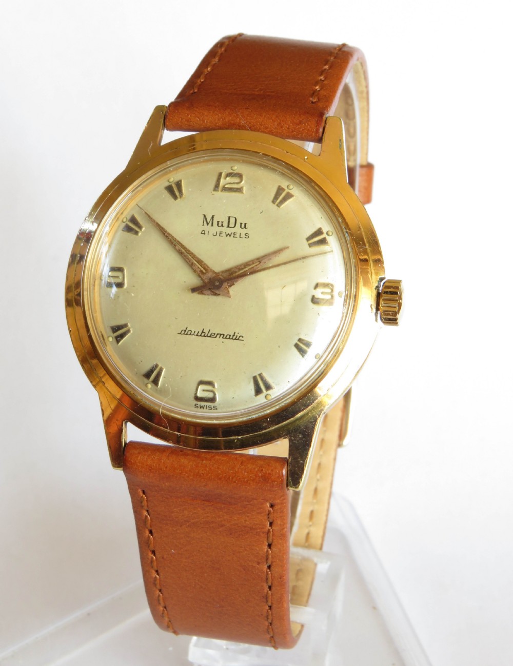 Gents 1950s MuDu Doublematic wrist watch