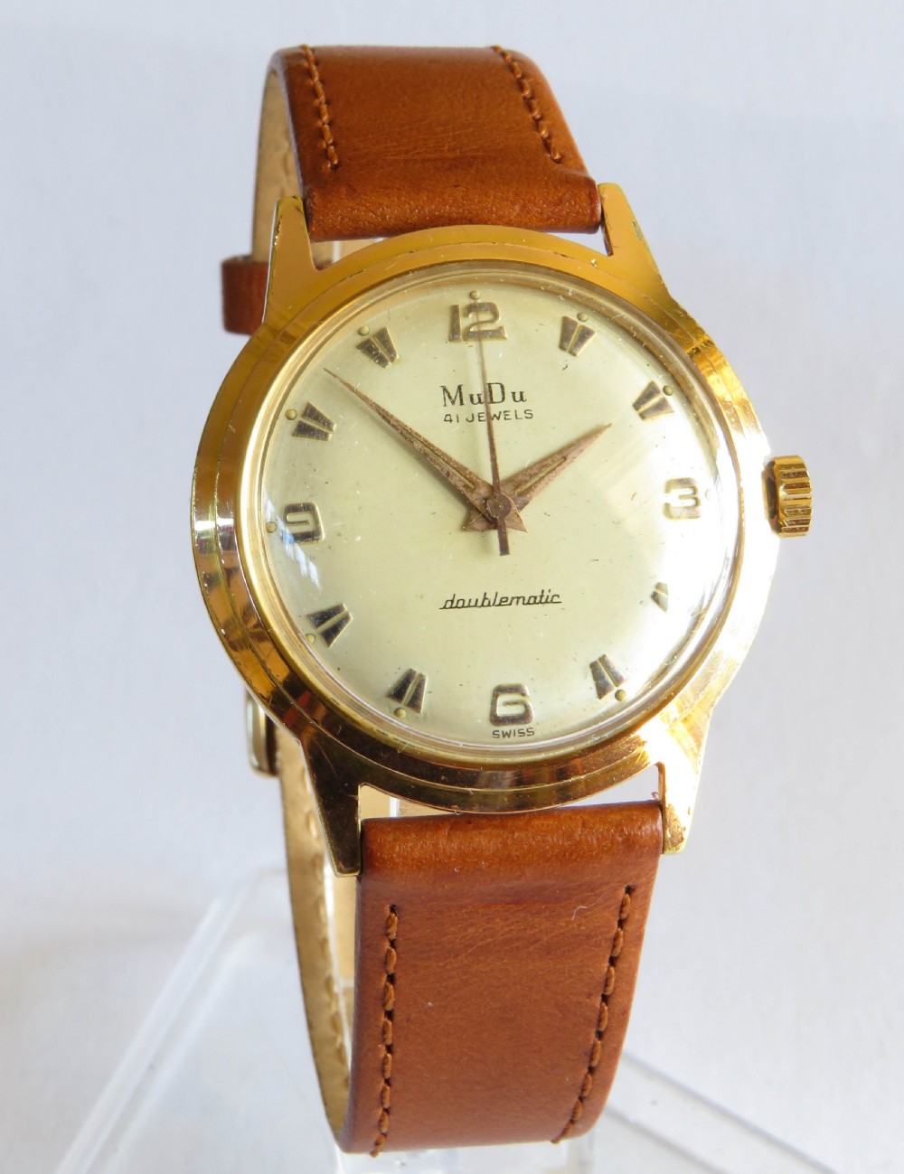Gents 1950s MuDu Doublematic wrist watch View II