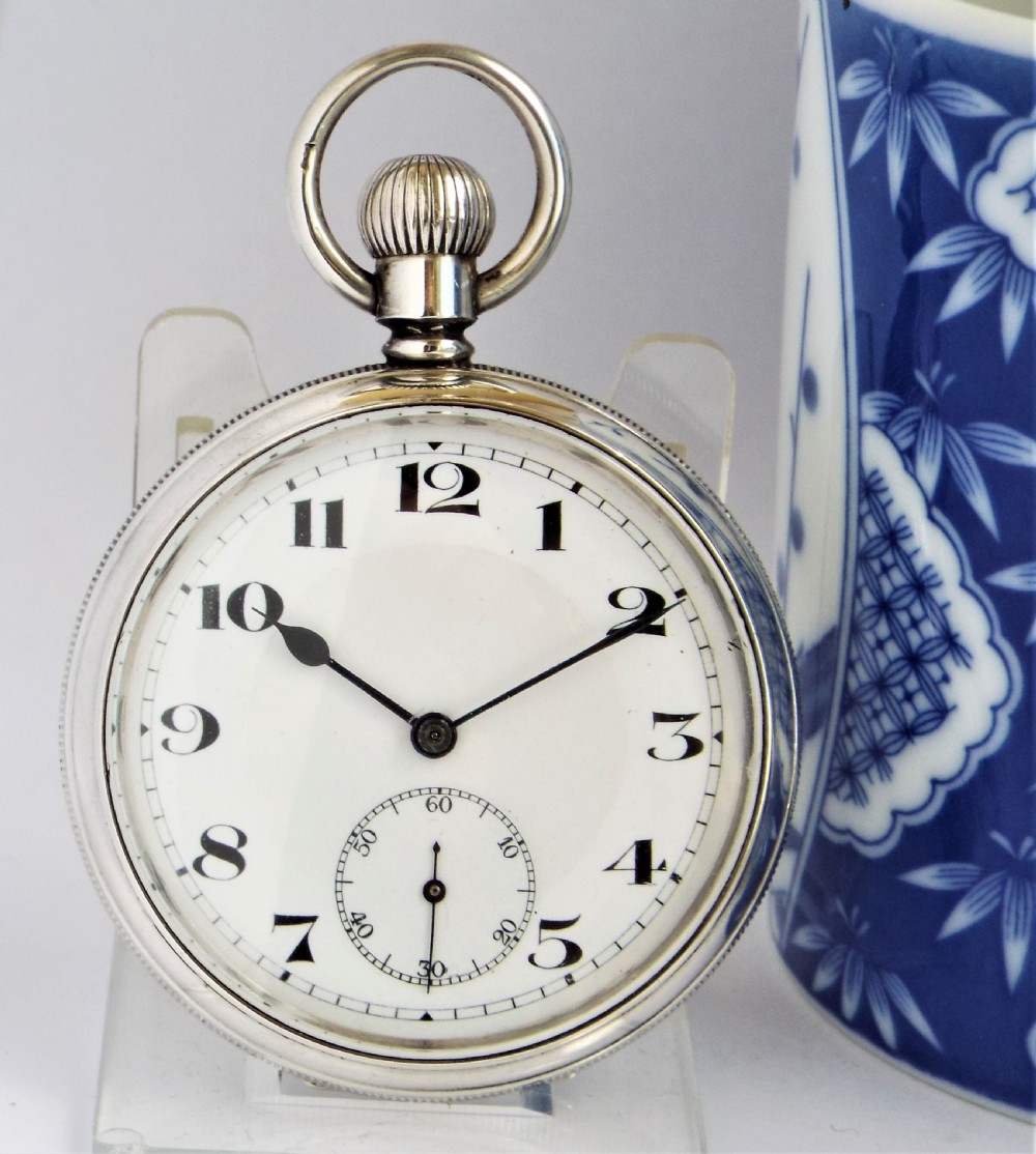 Antique silver Buren pocket watch, 1918.