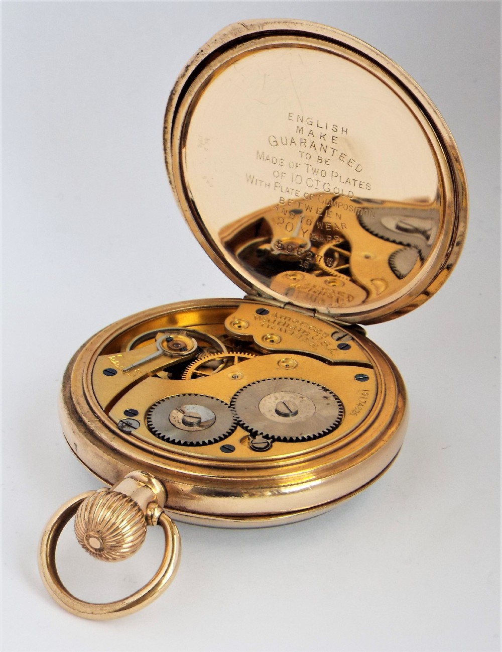 Antique 1913 Waltham Traveler pocket watch. View IV
