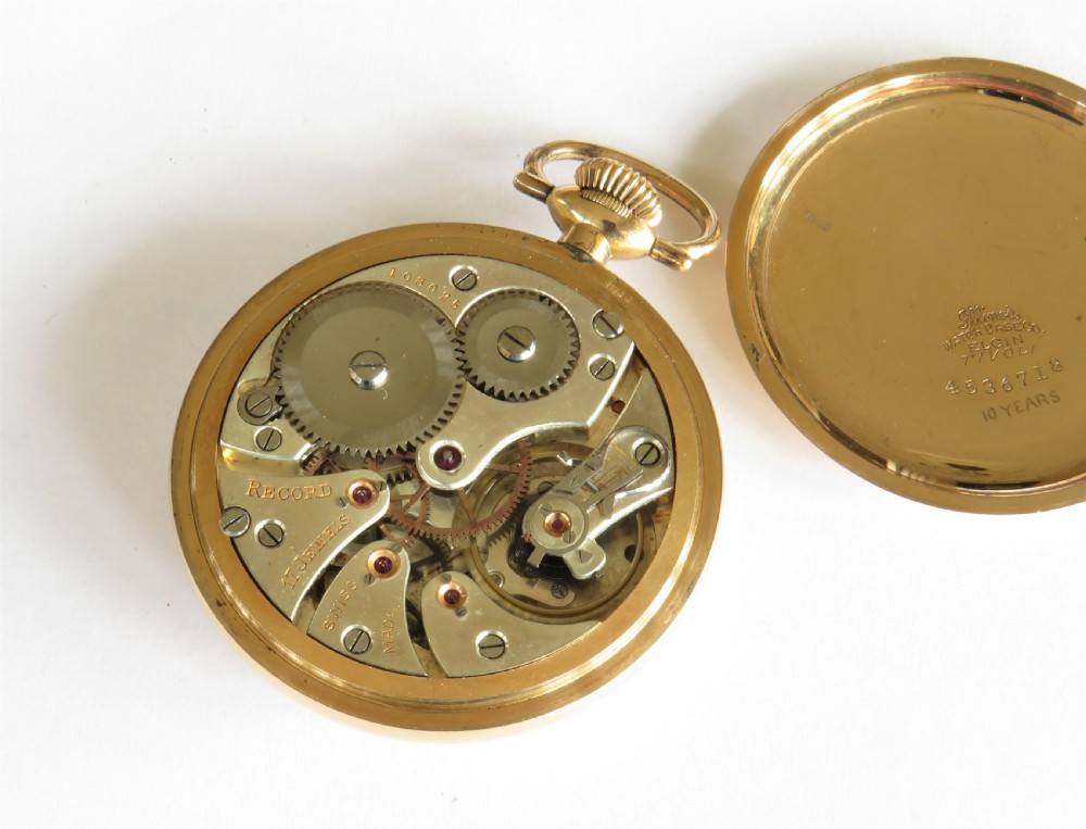 Antique 1920s Record pocket watch, super condition View III