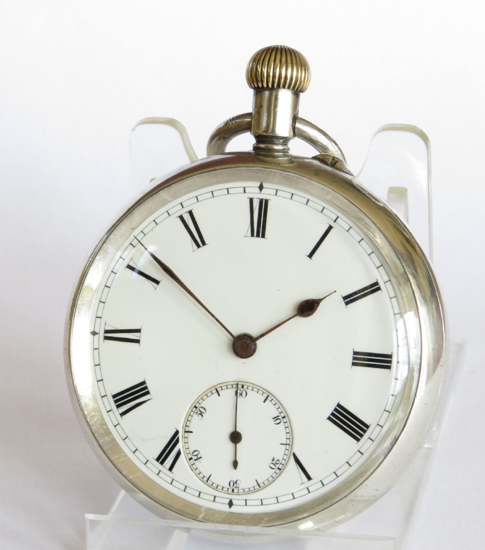 Antique English silver pocket watch, 1906