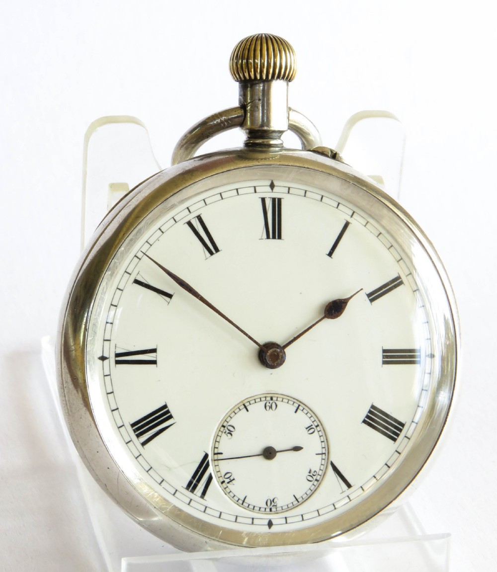 Antique English silver pocket watch, 1906 View II