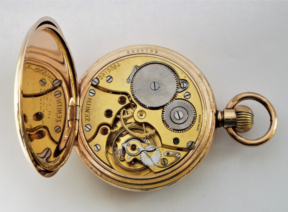 Antique 1920s Zenith pocket watch. View V