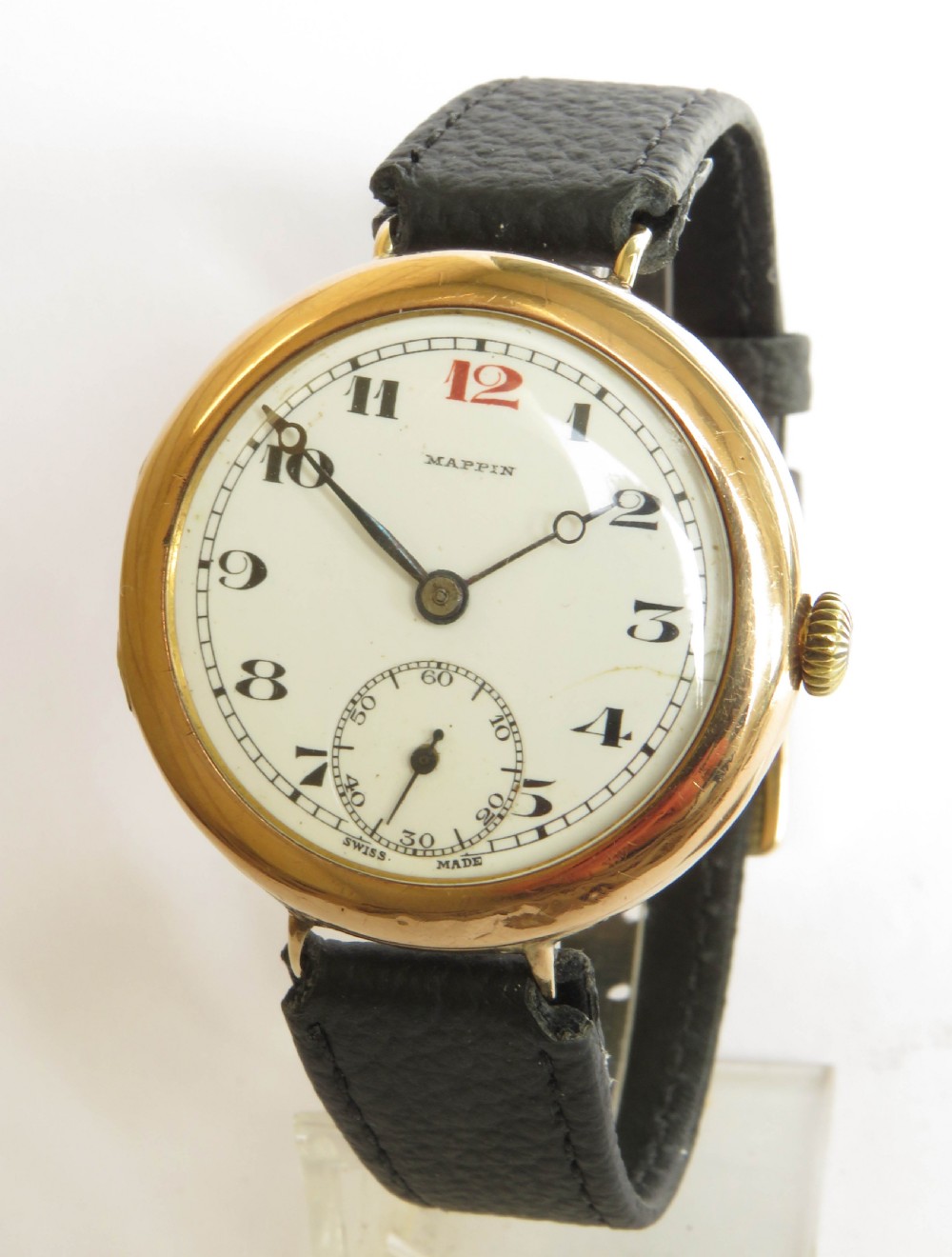 Gents antique 9ct gold Mappin wrist watch, 1924
