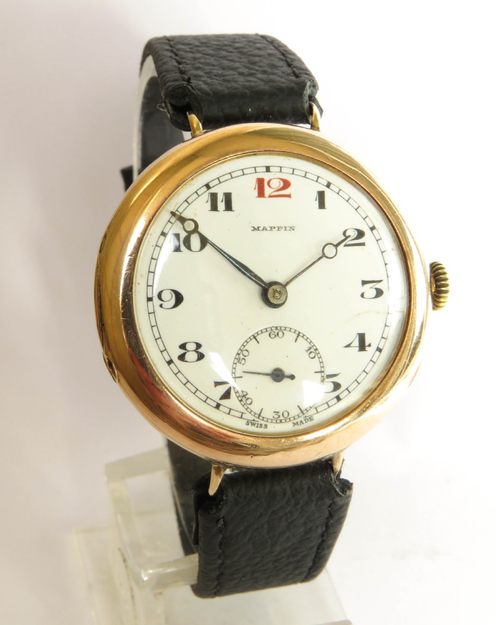 Gents antique 9ct gold Mappin wrist watch, 1924 View II