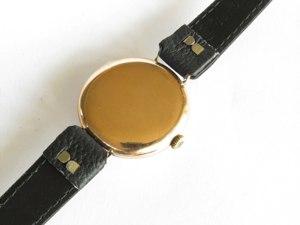 Gents antique 9ct gold Mappin wrist watch, 1924 View IV