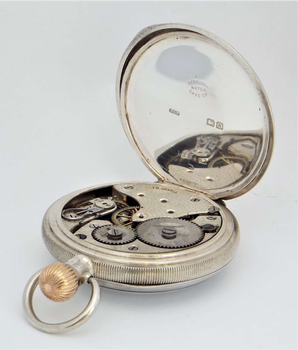 Antique 1911 Swiss silver pocket watch. View III