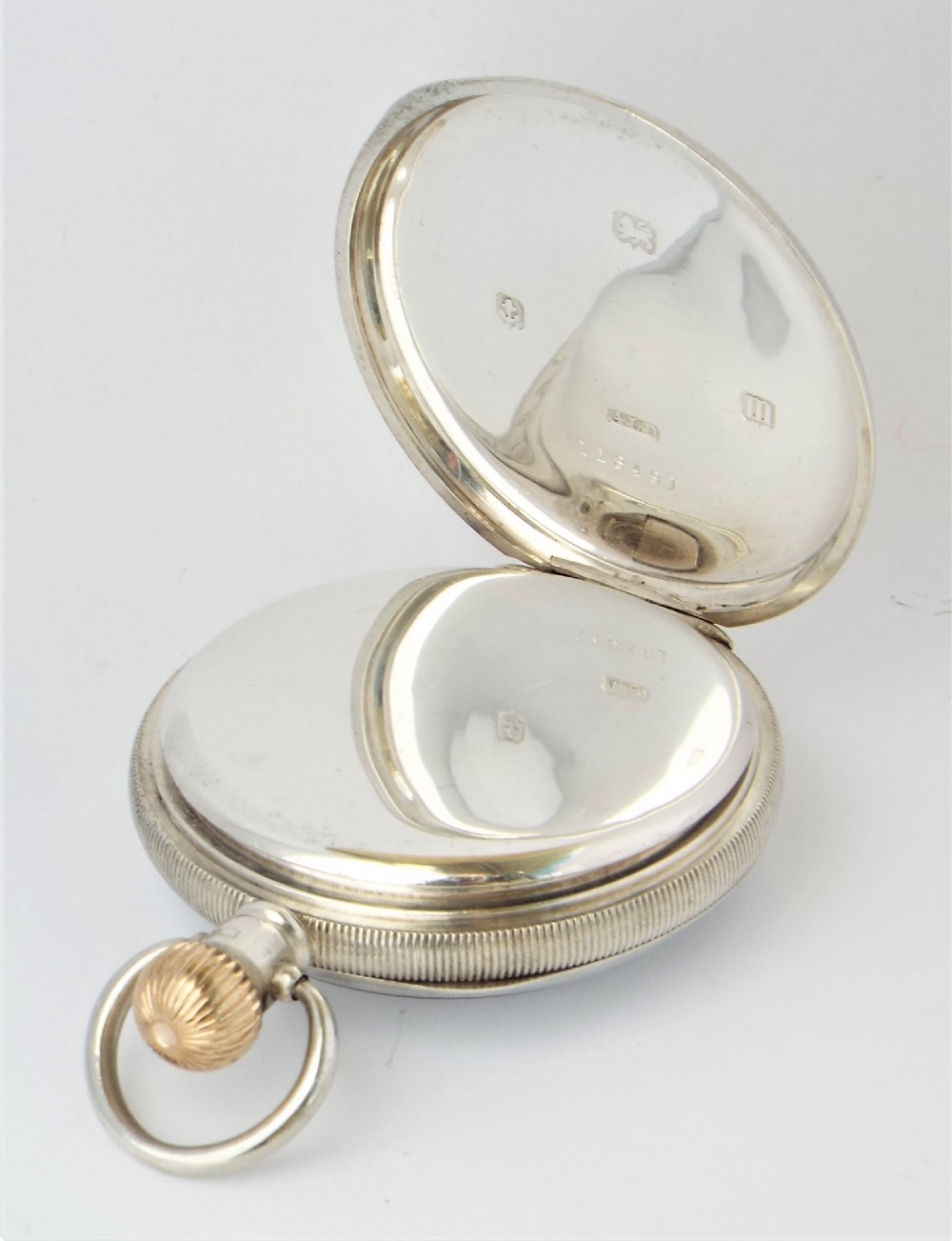 Antique 1911 Swiss silver pocket watch. View IV