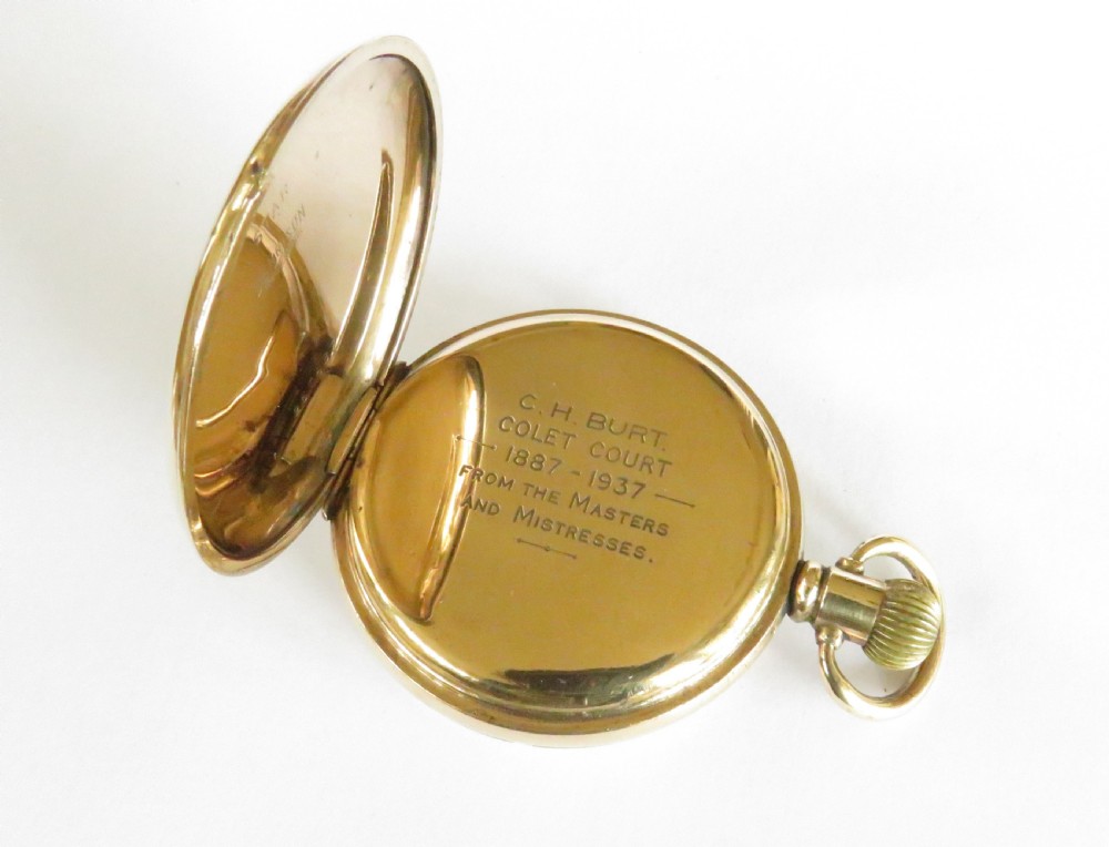 1930s Rotherham & Sons pocket watch, Colet Court View IV