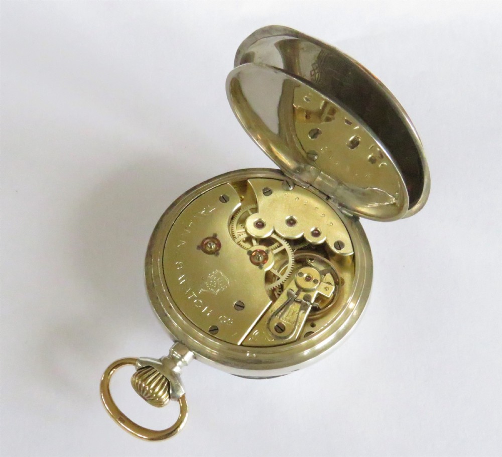 Antique silver Tavannes pocket watch View III