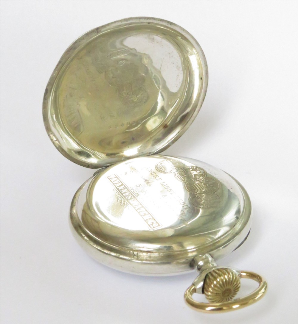 Antique silver Tavannes pocket watch View V