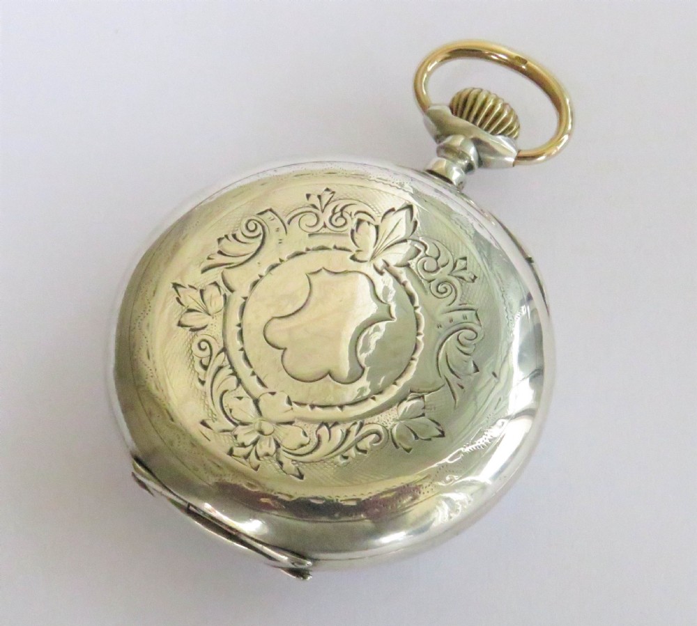 Antique silver Tavannes pocket watch View VI