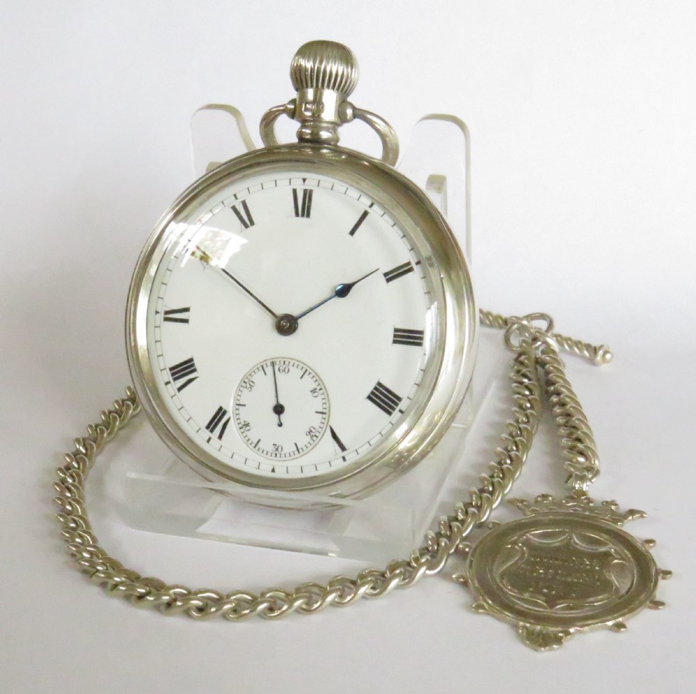 Antique Waltham Traveler pocket watch and chain