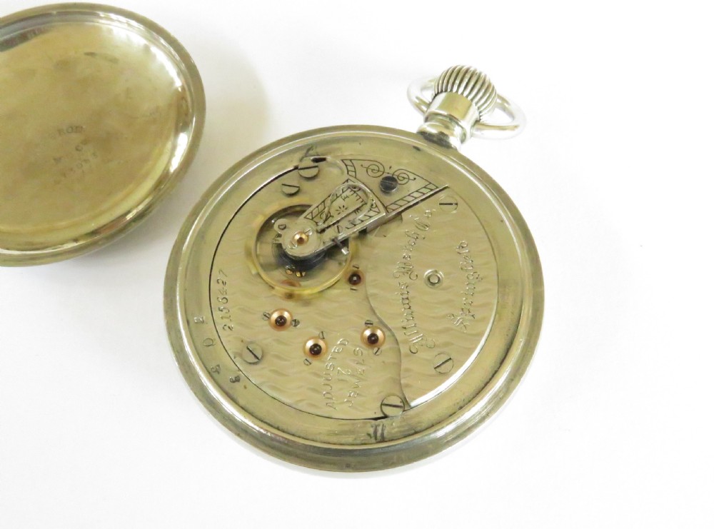 Antique Illinois railroad pocket watch, 1909 View III