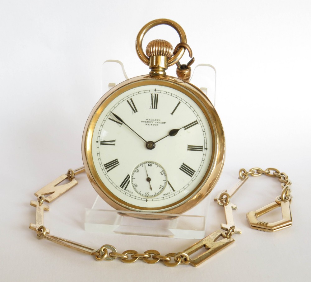 Antique Omega pocket watch and chain
