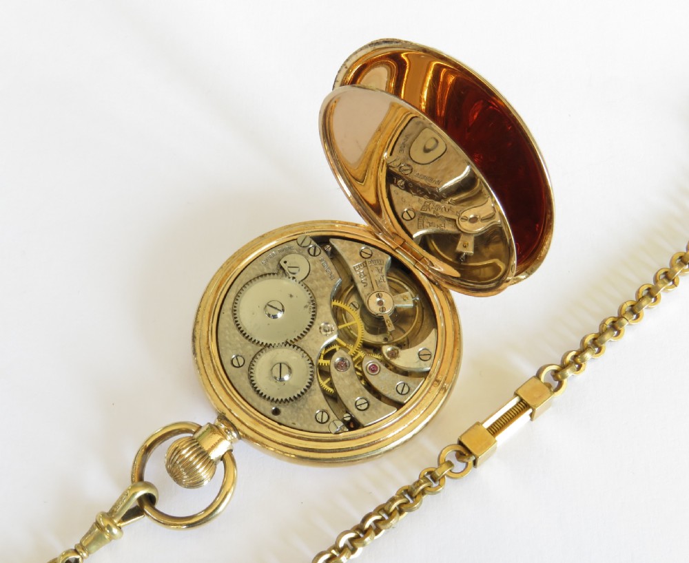 Antique full hunter pocket watch and chain View III