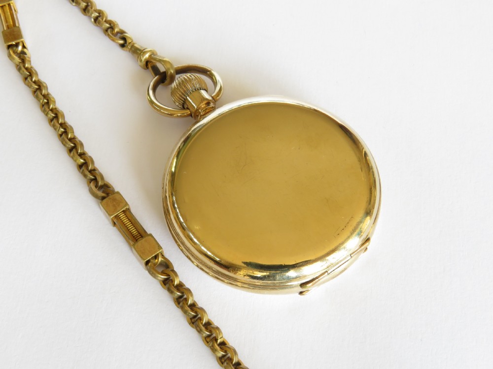Antique full hunter pocket watch and chain View V