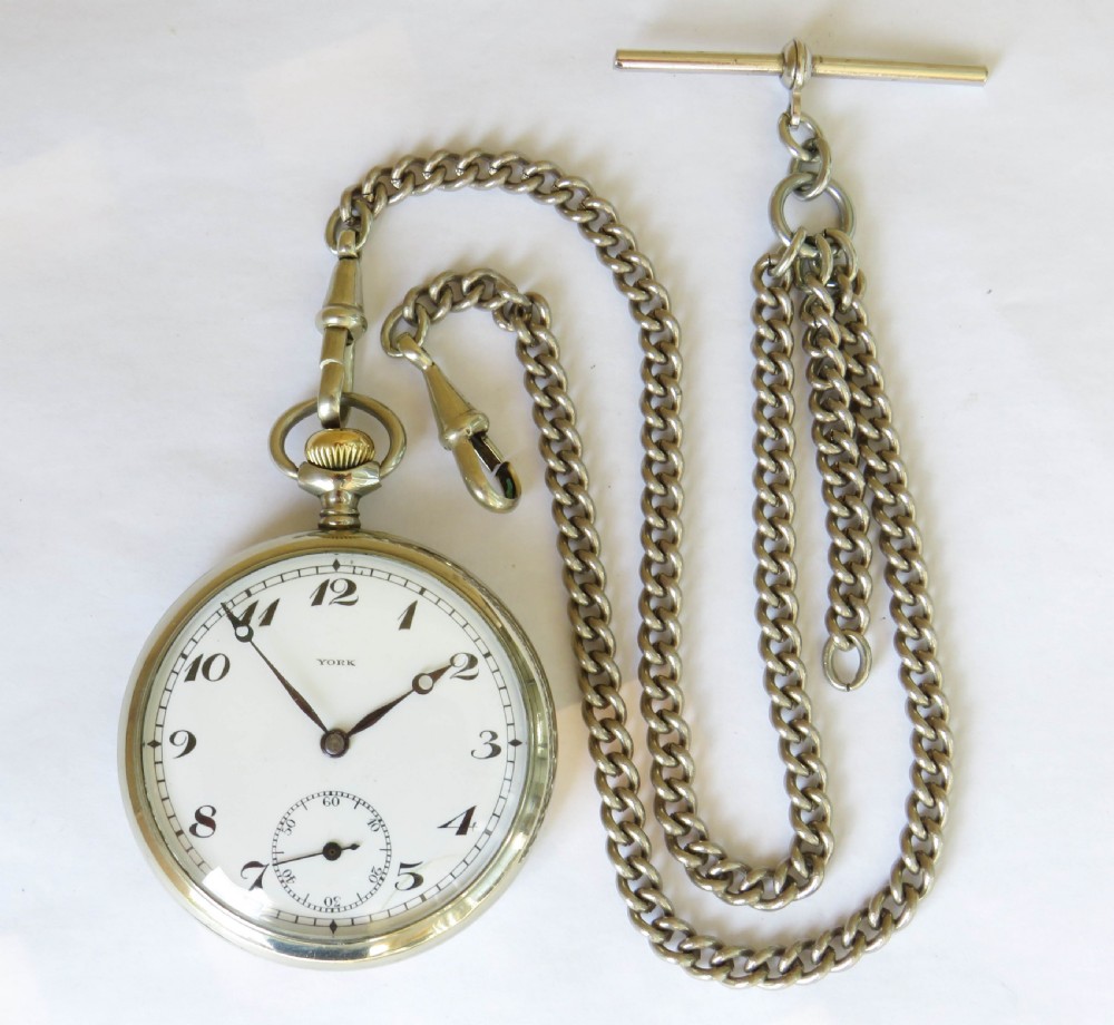 Antique York pocket watch and chain View II