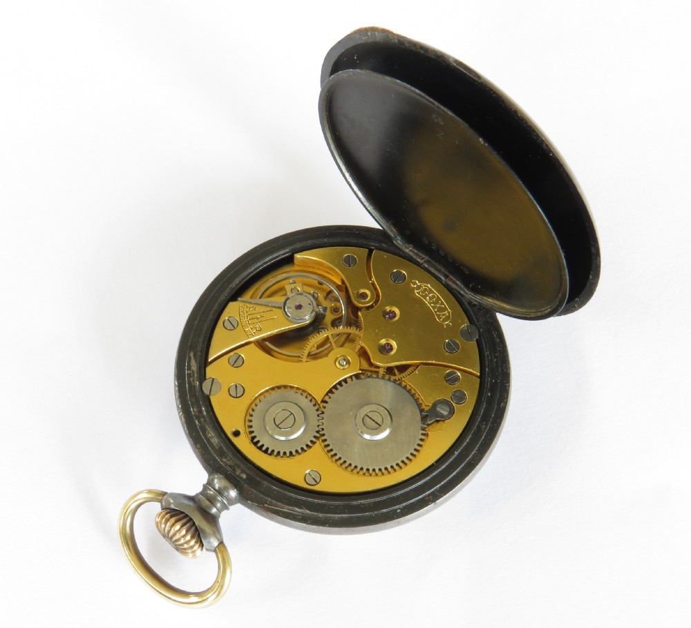 Antique Doxa gun metal pocket watch View III