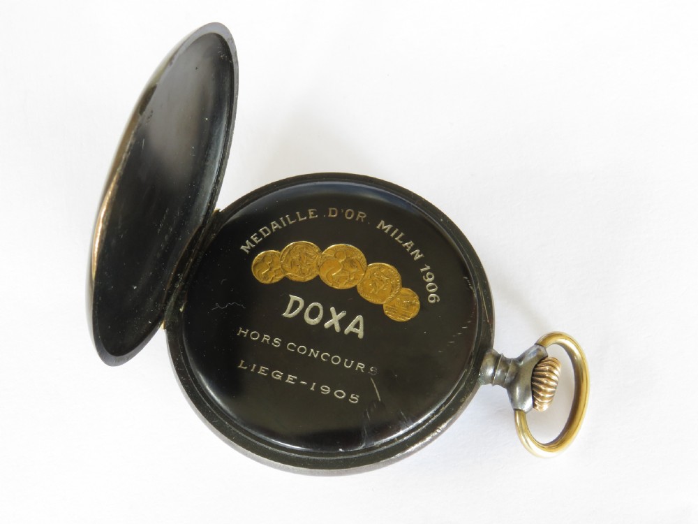 Antique Doxa gun metal pocket watch View IV