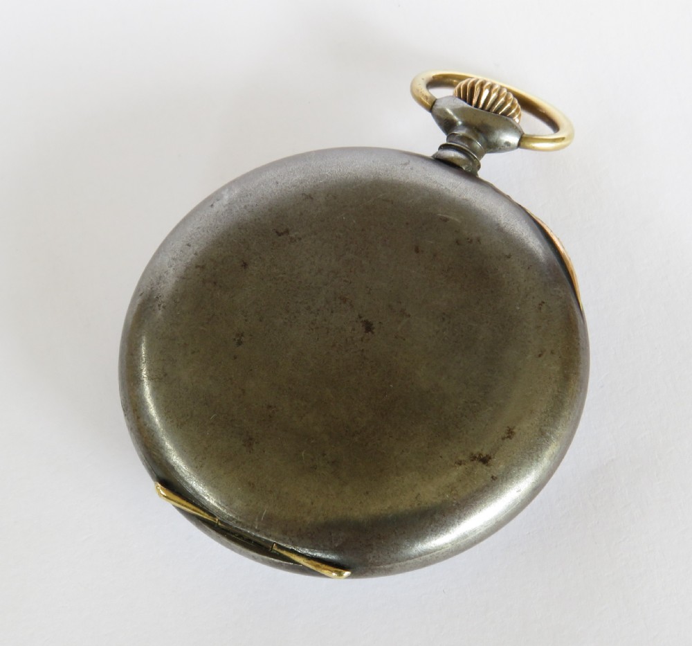 Antique Doxa gun metal pocket watch View V
