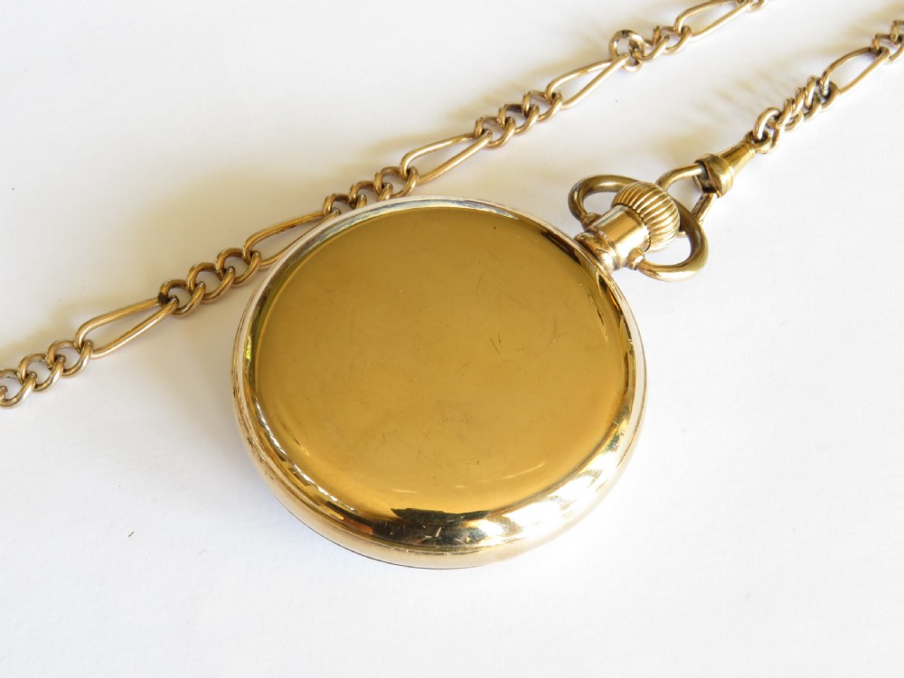 1930s Swiss Thommen pocket watch and chain View IV