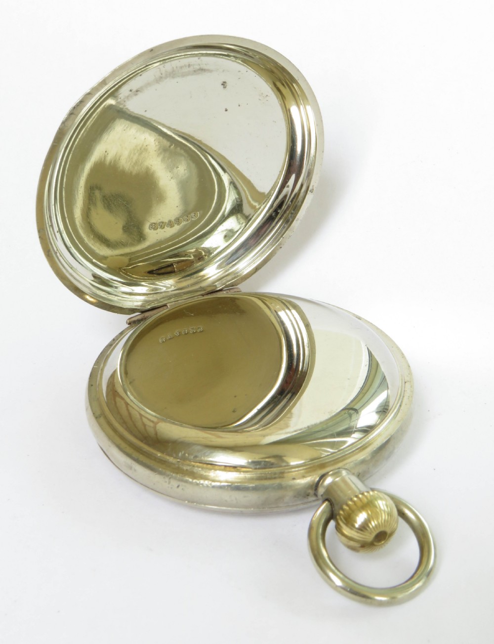 Antique Waltham hunter pocket watch, Thos Russell View III