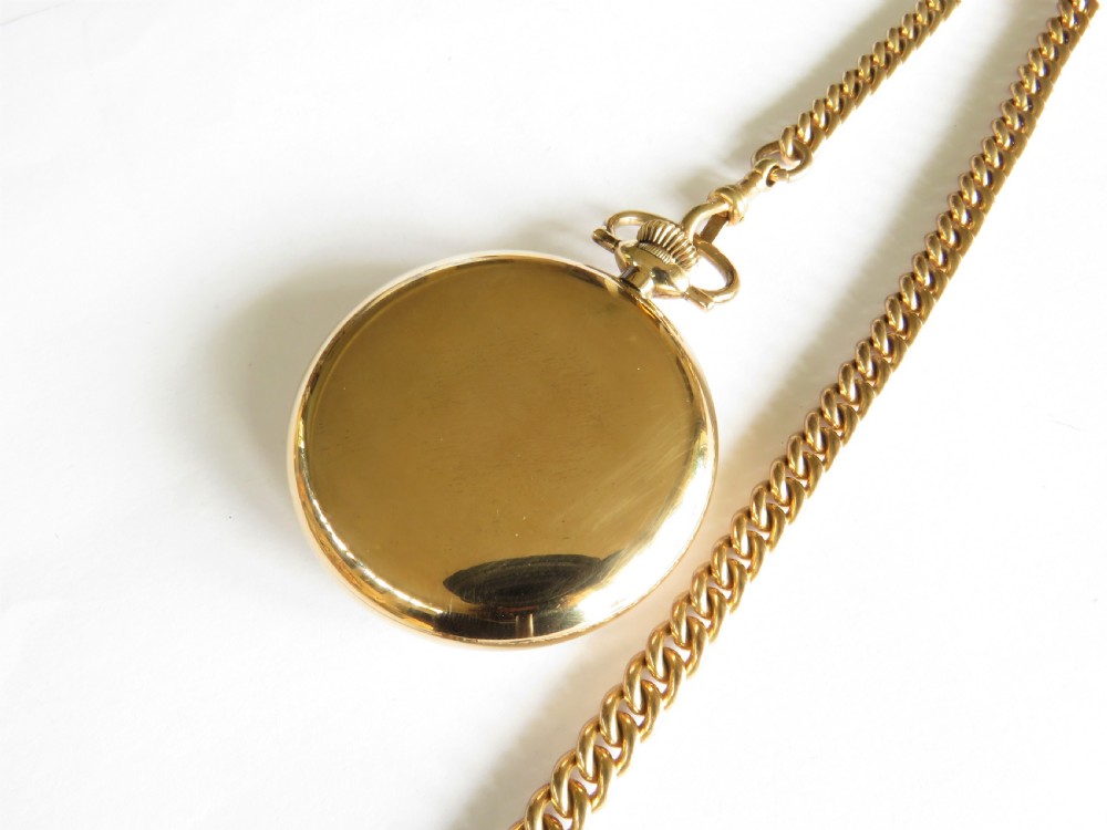 Antique Record Dreadnought pocket watch and chain View V