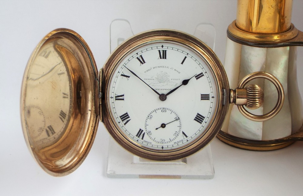 Antique Thomas Russell full hunter pocket watch.