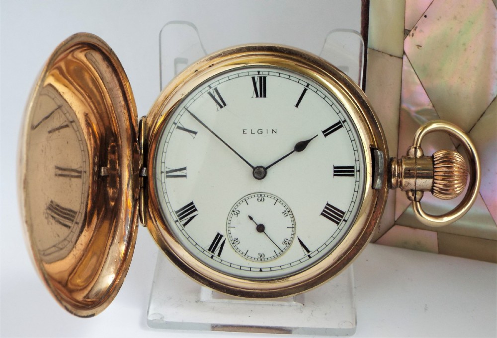 Antique Elgin full hunter pocket watch, 1912.