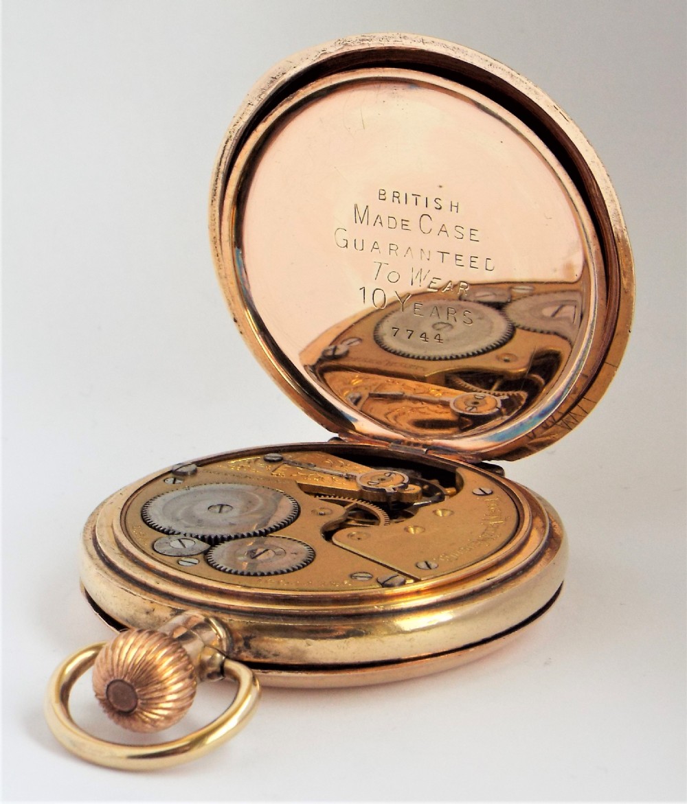 Antique Elgin full hunter pocket watch, 1912. View V