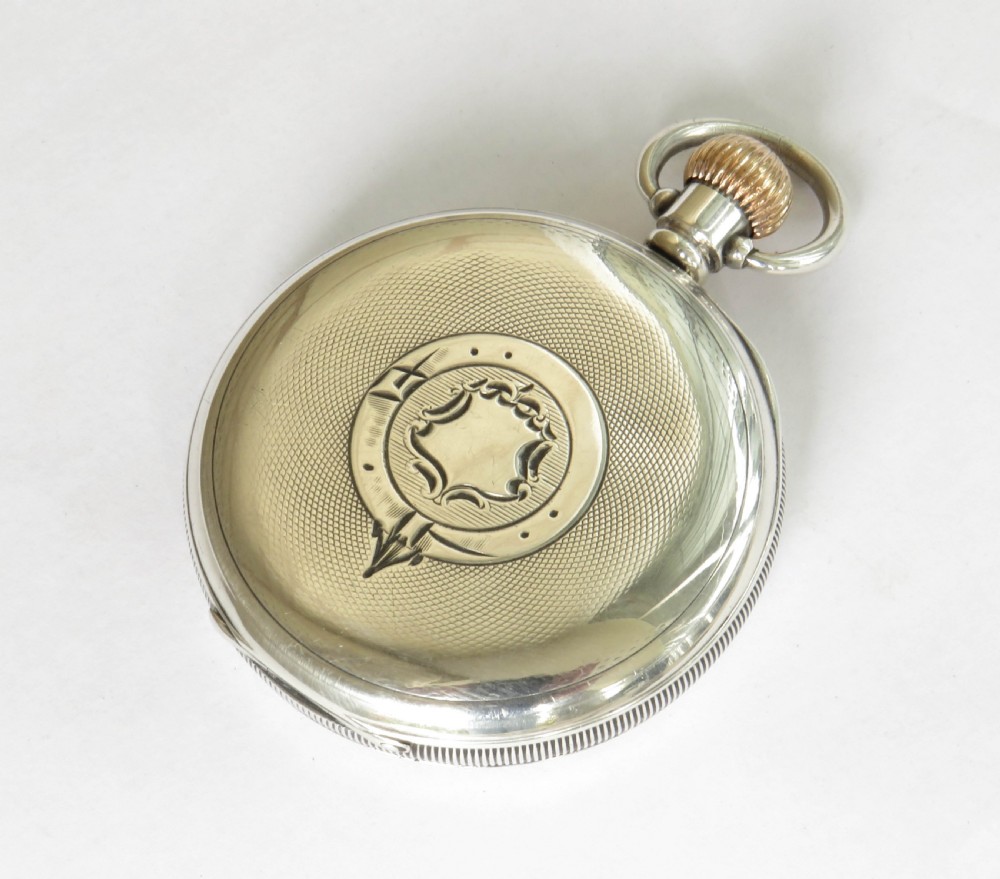 1918 silver Waltham Vanguard railroad grade pocket watch View V