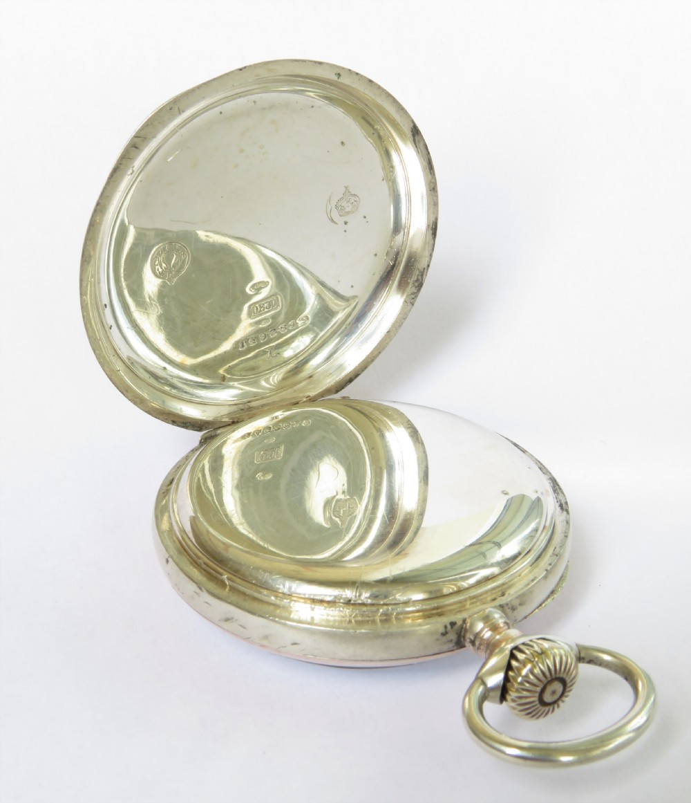 Antique silver Omega pocket watch View III