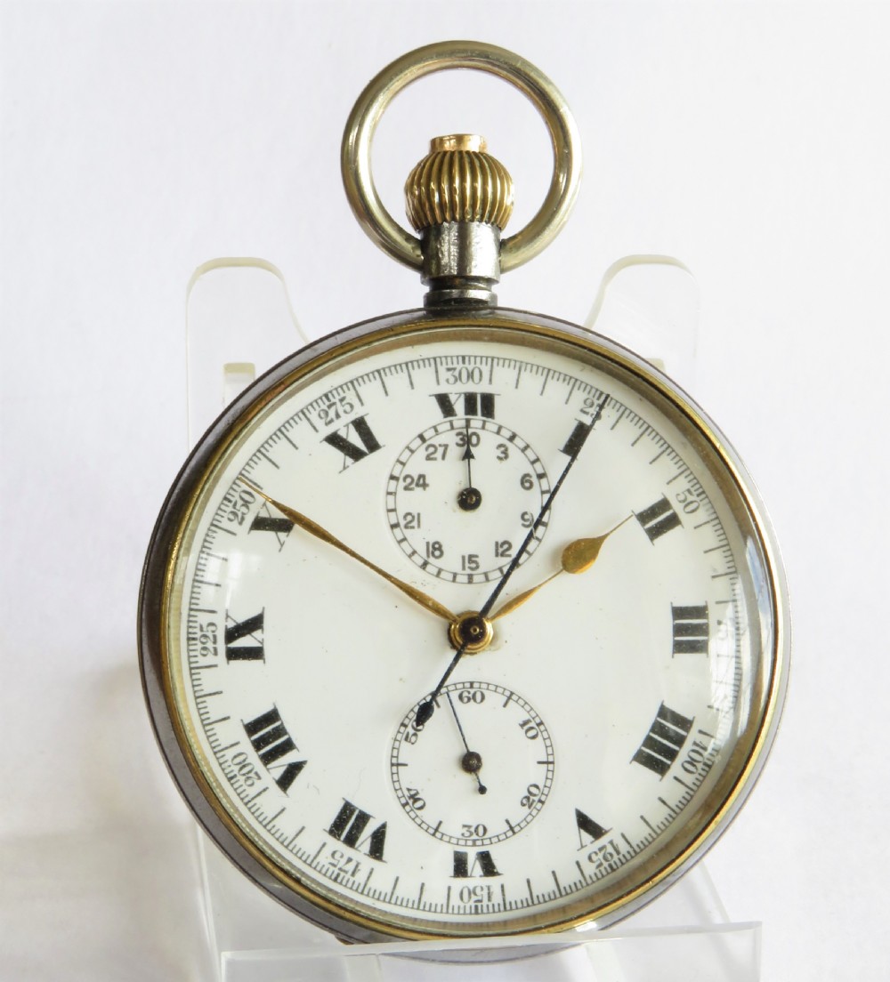 1960s gun metal pocket watch chronograph for the GPO View II