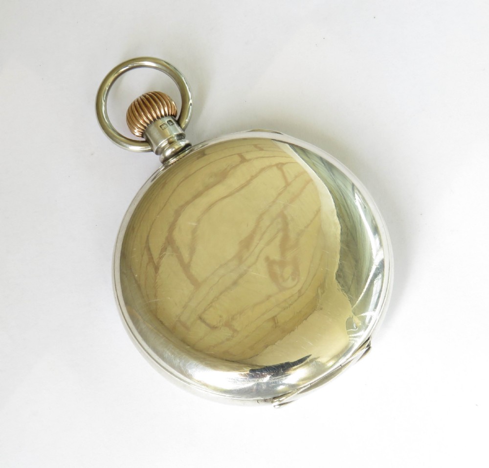 Antique silver half hunter pocket watch, HMS Impregnable View VI