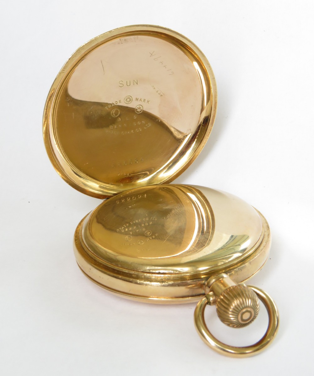 Antique Waltham half hunter high grade pocket watch, 1919. View IV