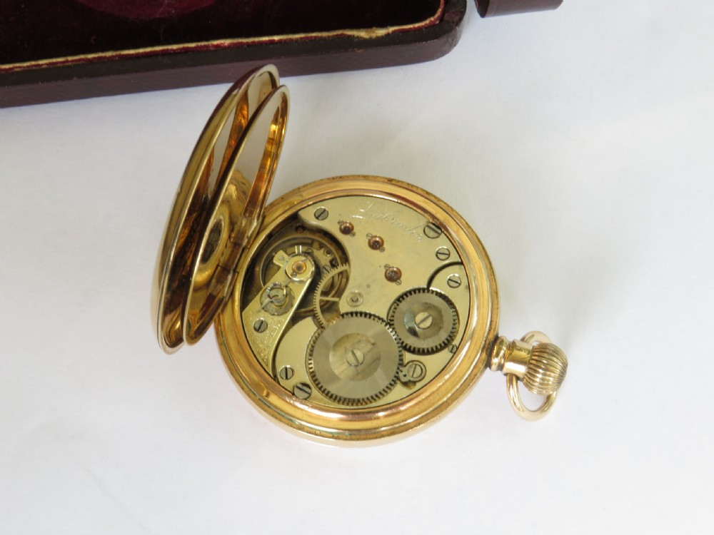 Antique Omega Labrador half hunter pocket watch View V