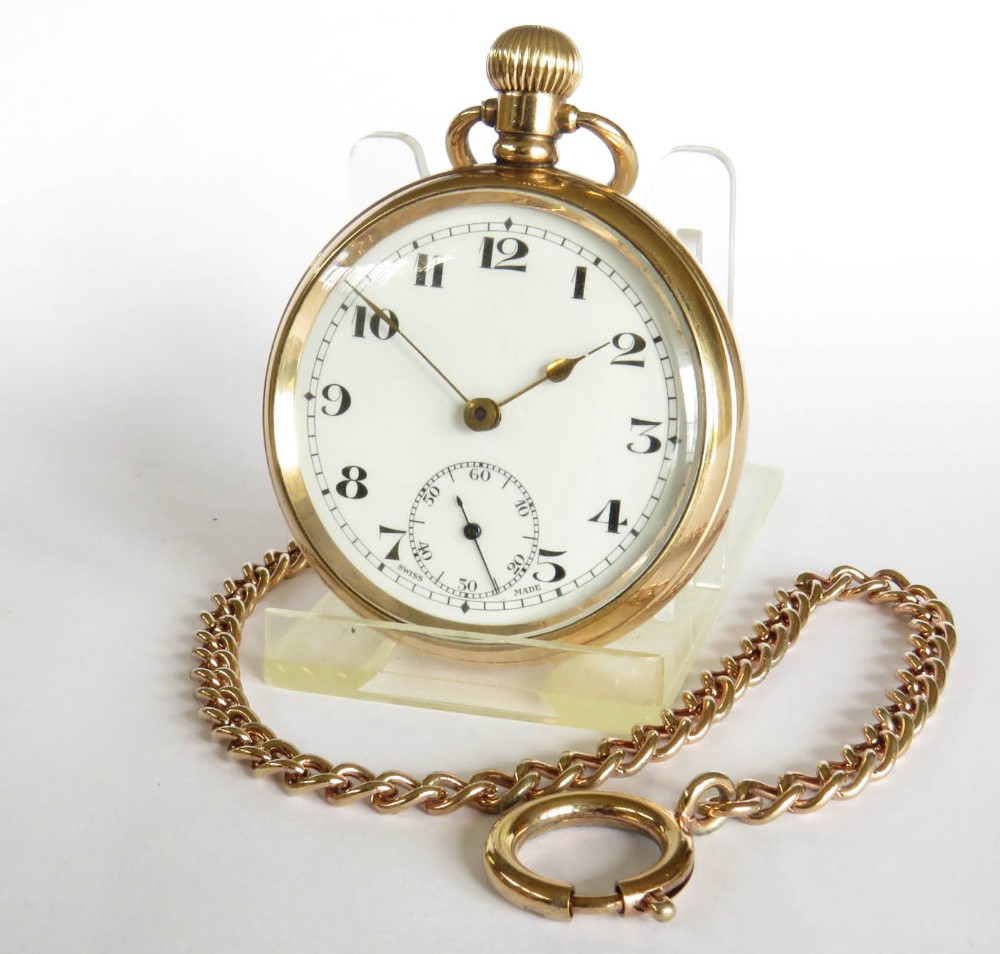 1930s Record pocket watch and chain