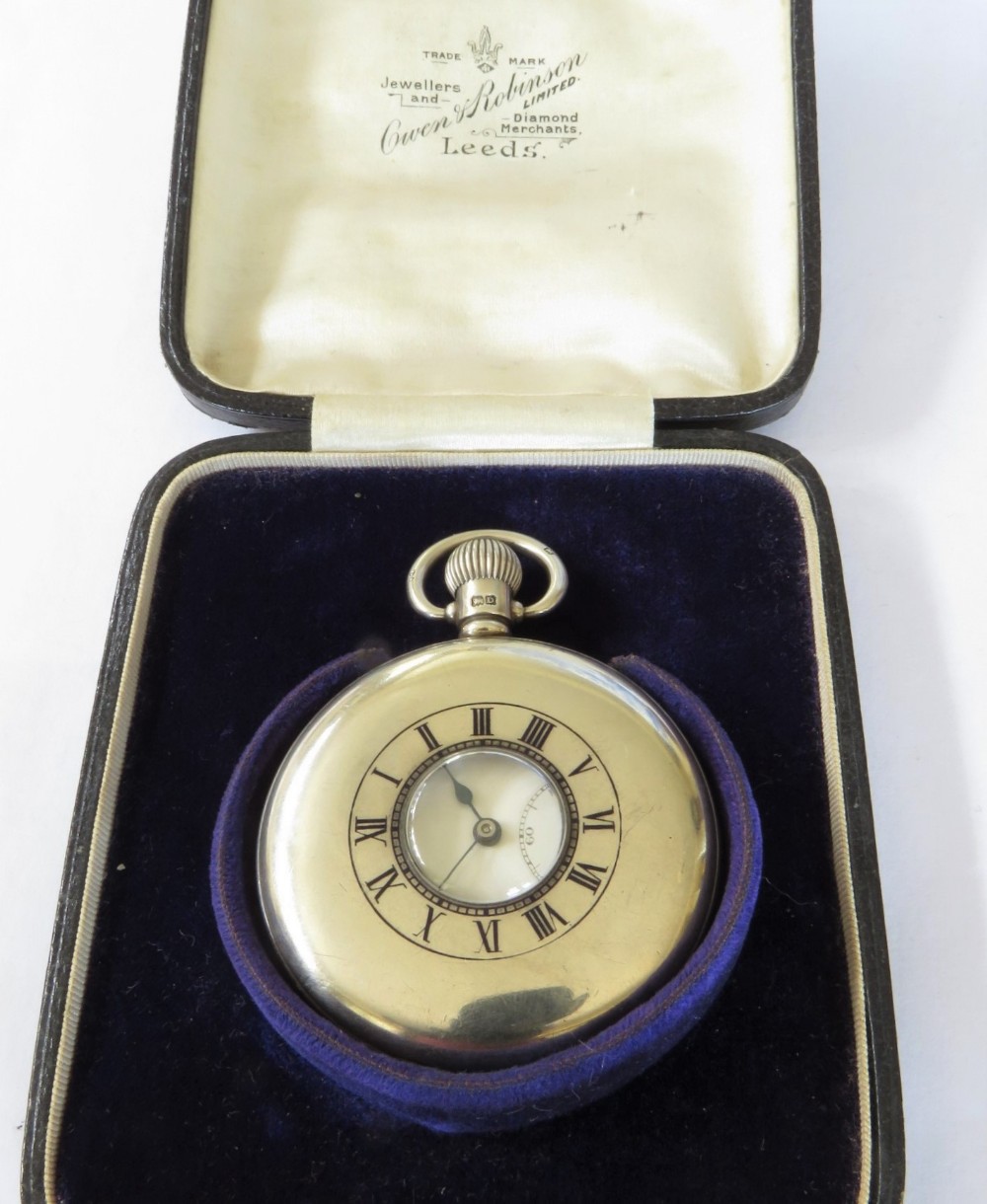 Antique silver Cyma half hunter pocket watch