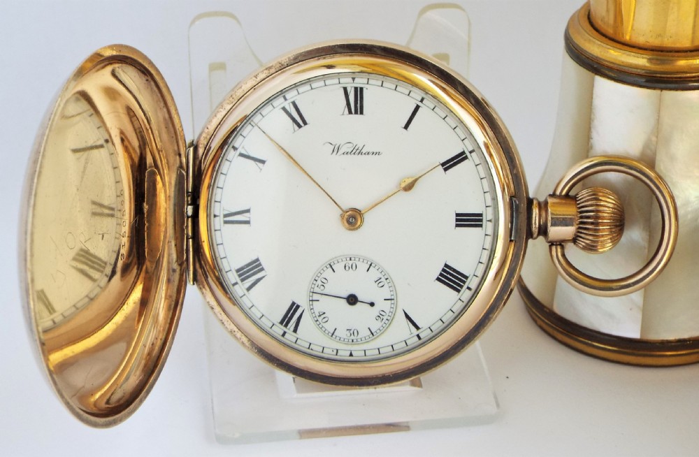 Waltham full hunter pocket watch, 1913.