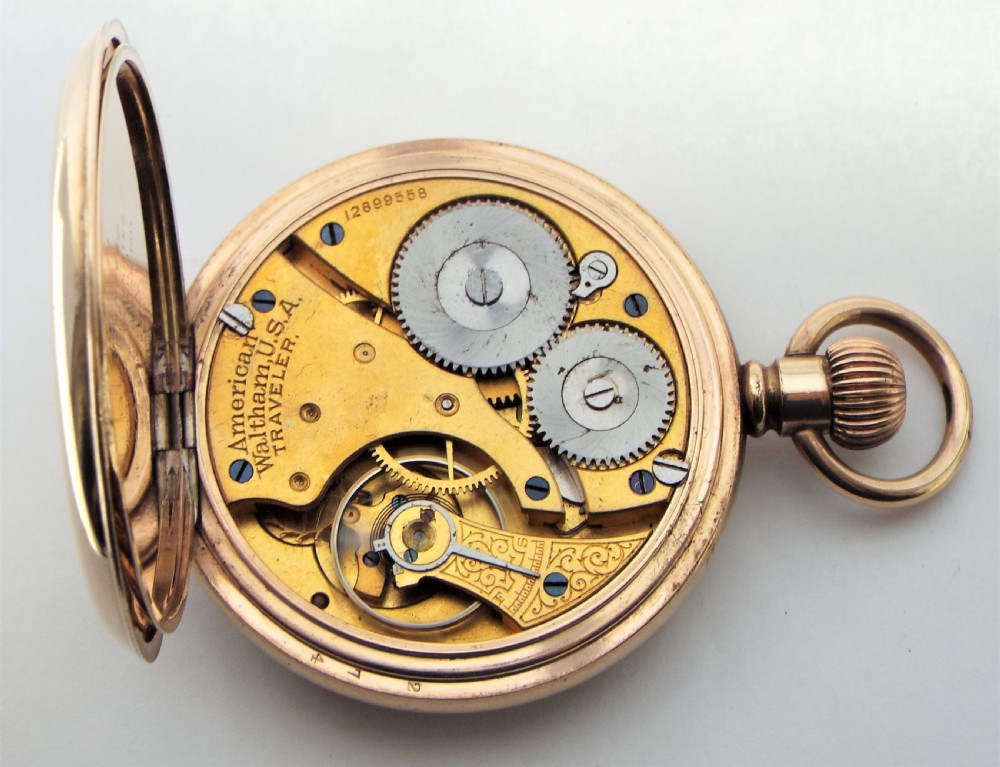 Antique  Waltham  Traveler pocket watch 1903. View V