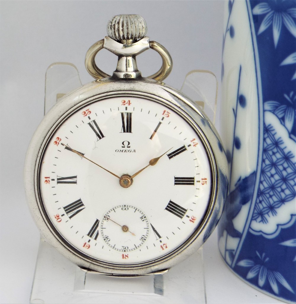 Antique silver Omega pocket watch.