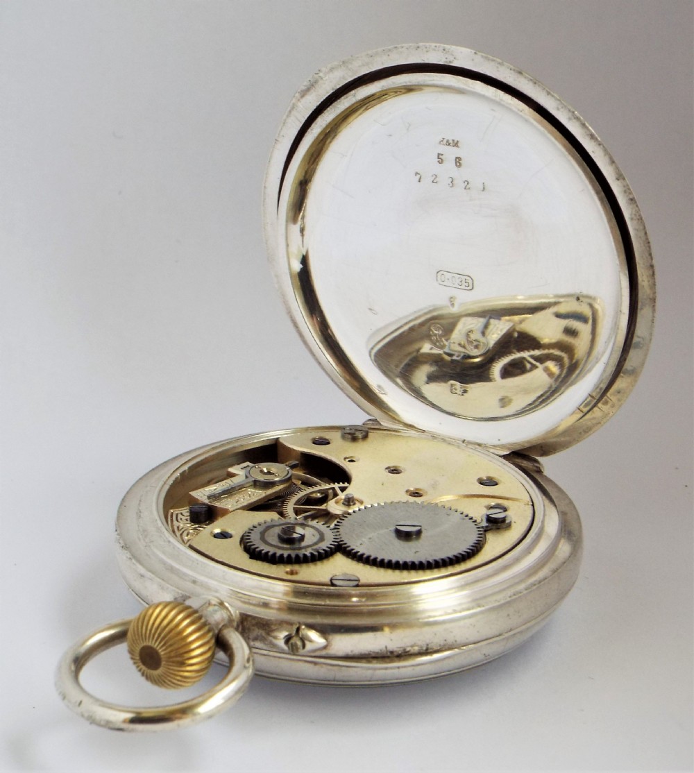 Antique silver Omega pocket watch. View IV