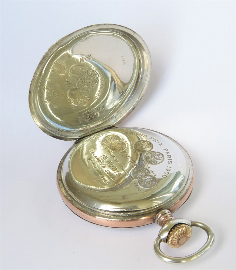 Antique silver Zenith pocket watch, 1919 View IV