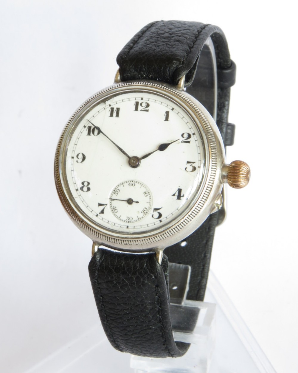 Antique silver Electa trench watch, 1914