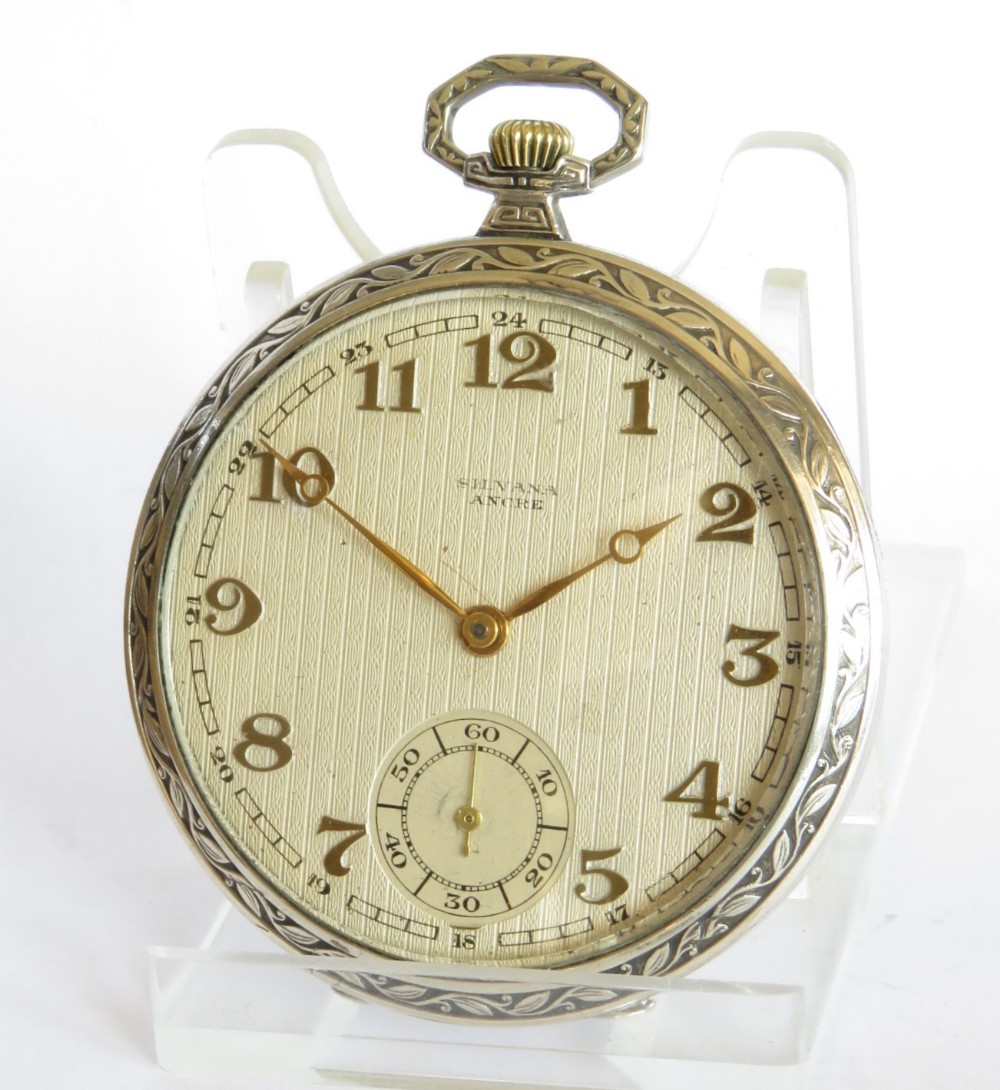 Silver 1930s Art Deco Silvana pocket watch